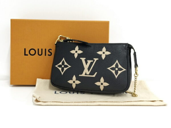 2000803252000785 10 Louis Vuitton Mini Pochette Accessory Empreinte Black Beige