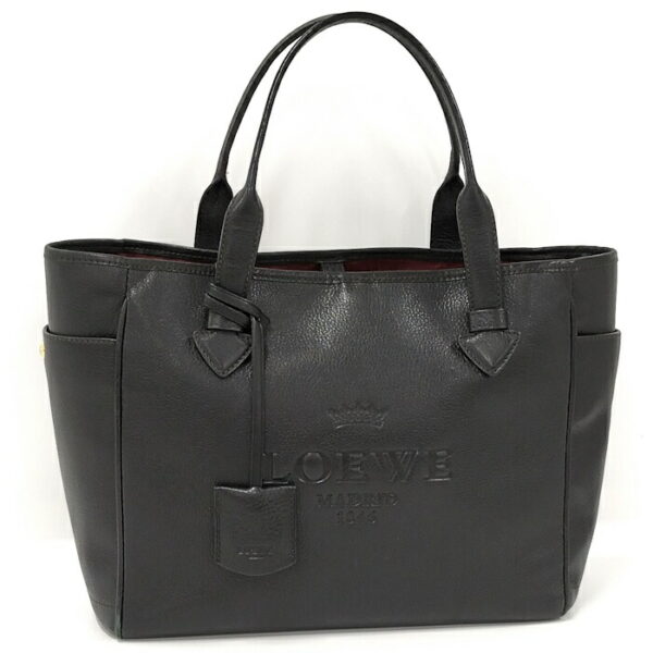 2001200251200018 1 Loewe Heritage Small Tote Bag Leather Black