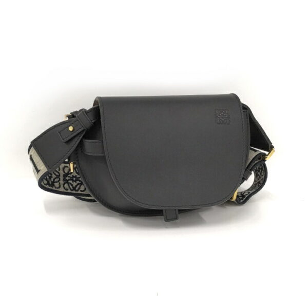 2001200252100021 1 Loewe Gate Dual Mini Shoulder Bag Leather Black