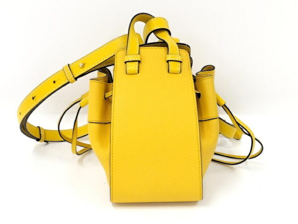 2001200257700037 2 Loewe Hammock Drawstring 2WAY Bag Leather Yellow