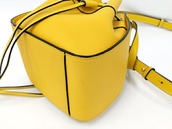 2001200257700037 3 Loewe Hammock Drawstring 2WAY Bag Leather Yellow