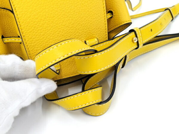 2001200257700037 6 Loewe Hammock Drawstring 2WAY Bag Leather Yellow