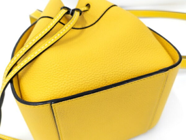 2001200257700037 7 Loewe Hammock Drawstring 2WAY Bag Leather Yellow