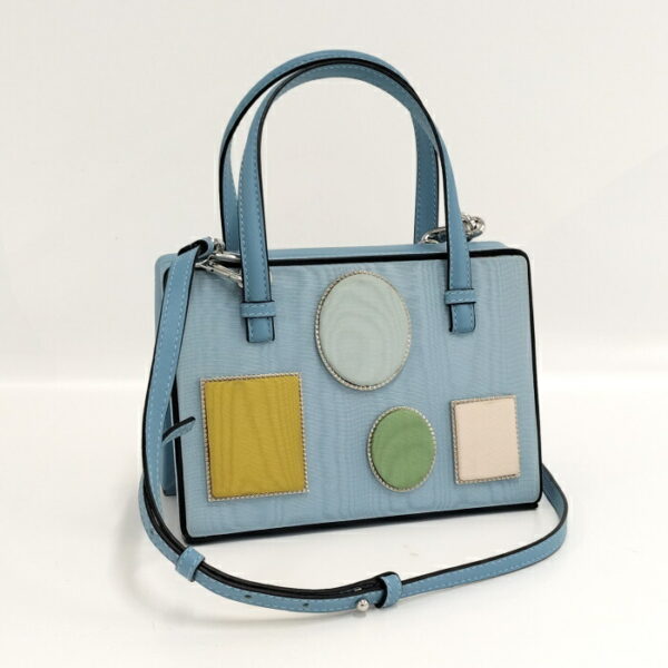 2001200257800028 1 Loewe Postal Small 2WAY Shoulder Bag Leather Satin Sky Blue