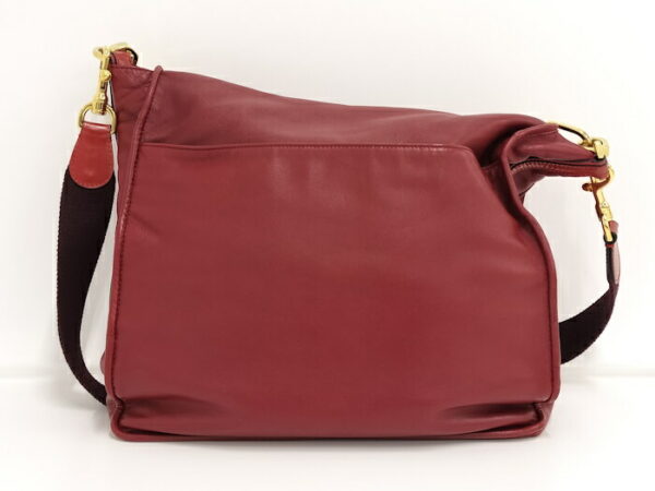 2001200258200047 2 Loewe Maia 2WAY Shoulder Bag Leather Red