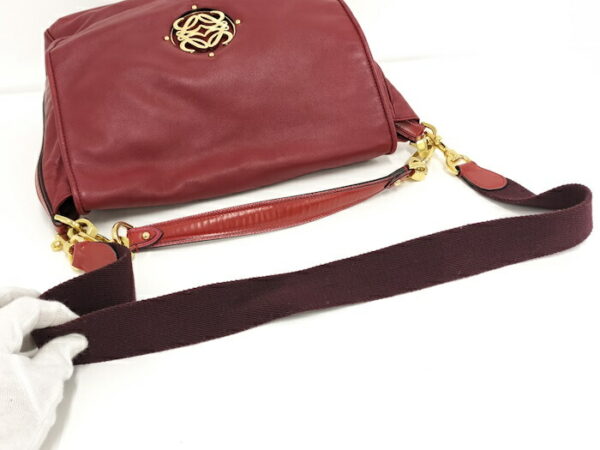 2001200258200047 5 Loewe Maia 2WAY Shoulder Bag Leather Red