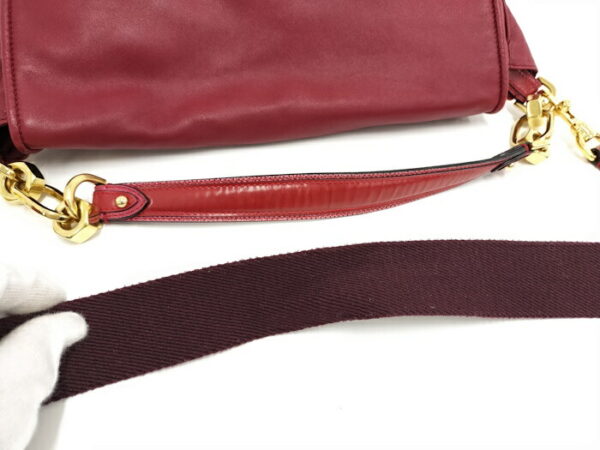 2001200258200047 6 Loewe Maia 2WAY Shoulder Bag Leather Red