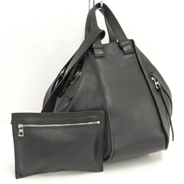 2001200258600013 1 Loewe Medium Hammock Handbag Leather Black