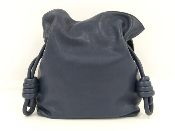 2001200258800025 2 Loewe Flamenco Knot Shoulder Bag Nappa Leather Navy