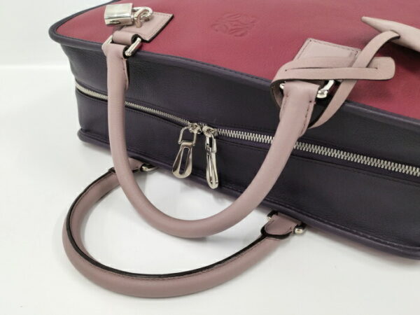 2001201258500020 6 Loewe Amazona 36 Handbag Leather Berry Purple