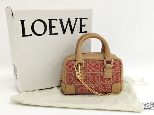 2001210252000073 10 Loewe 2WAY Shoulder Bag Amazona Nano Jacquard Logo