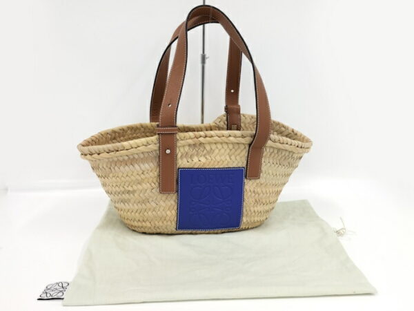 2001210252000094 10 Loewe Basket Tote Bag Blue Brown