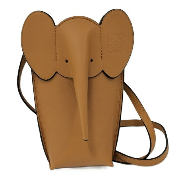 2001210252000098 1 Loewe Elephant Pocket Shoulder Bag Leather