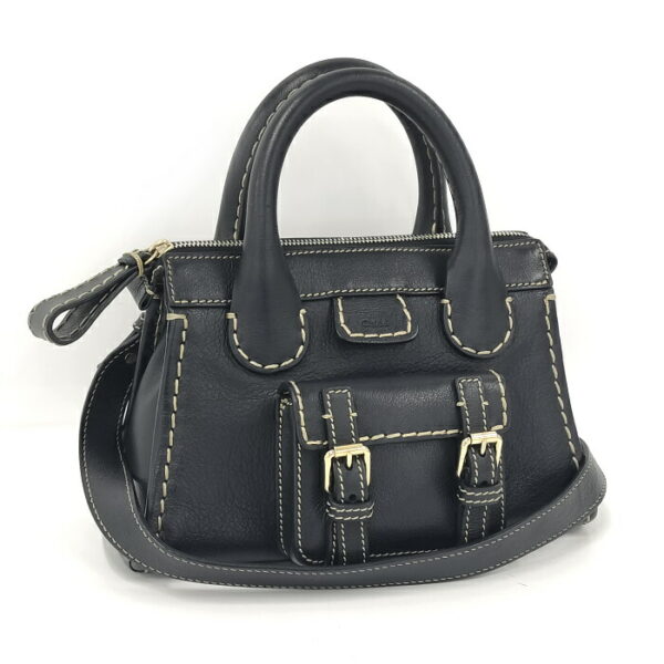 2001224257700024 1 Chloe Edith Mini 2WAY Shoulder Bag Leather Black