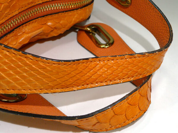 2001225252500006 6 Chloe Parati Small 2WAY Shoulder Bag Python Leather Orange