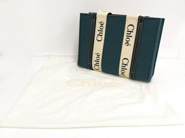 2001225257700027 10 Chloe Woody Tote Bag Felt Green