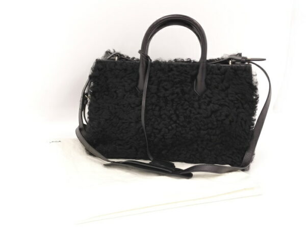 2010199258200043 10 Balenciaga Padlock Nude Work 2way Merino Sheep Leather Bag Black