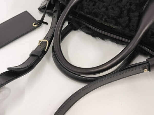 2010199258200043 6 Balenciaga Padlock Nude Work 2way Merino Sheep Leather Bag Black