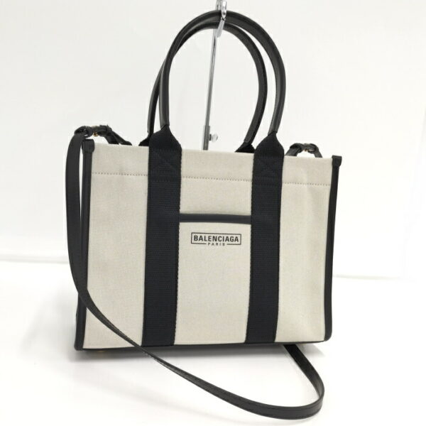 2010199258500013 1 Balenciaga Small 2way Tote Bag Natural Black