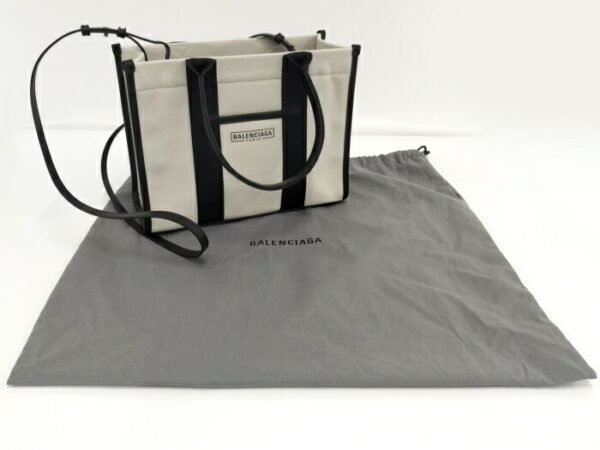 2010199258500013 10 Balenciaga Small 2way Canvas Tote Bag Natural Black