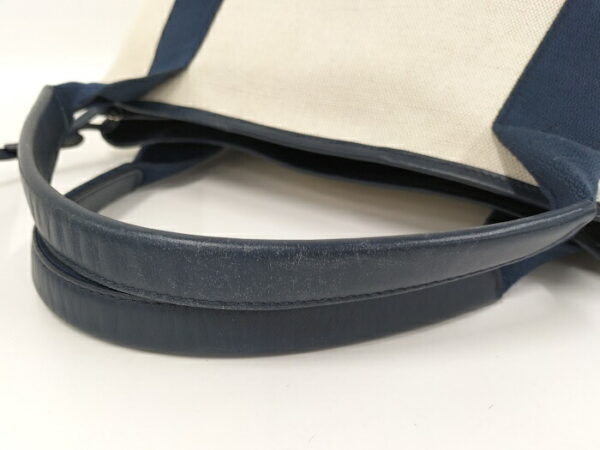 2010200257700023 6 Balenciaga Cabas 2way Canvas Shoulder Bag White Navy