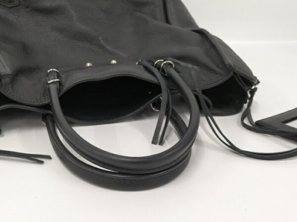 2010200258200066 4 Balenciaga The Paper Leather Handbag Black