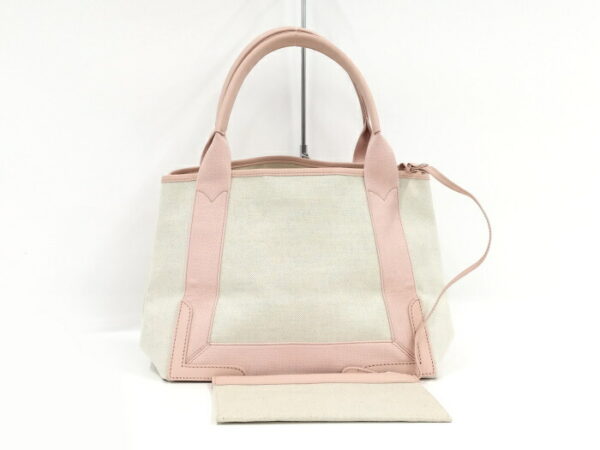 2010200258200084 2 Balenciaga Blue Cabas S Canvas Handbag Beige Pink