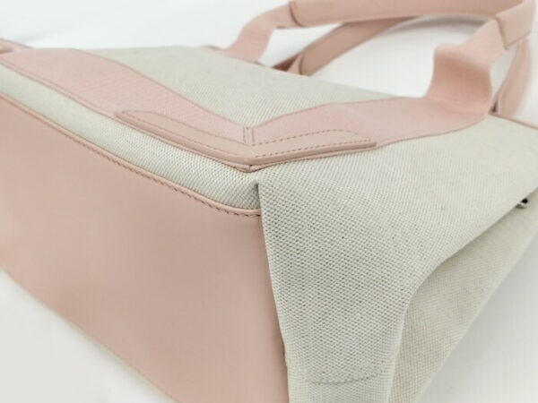 2010200258200084 4 Balenciaga Blue Cabas S Canvas Handbag Beige Pink