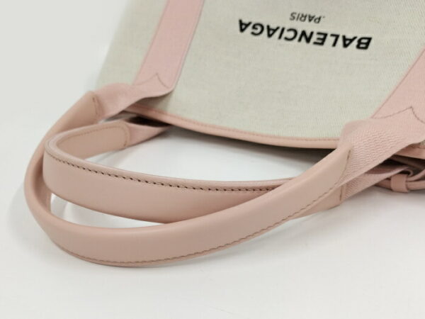 2010200258200084 5 Balenciaga Blue Cabas S Canvas Handbag Beige Pink