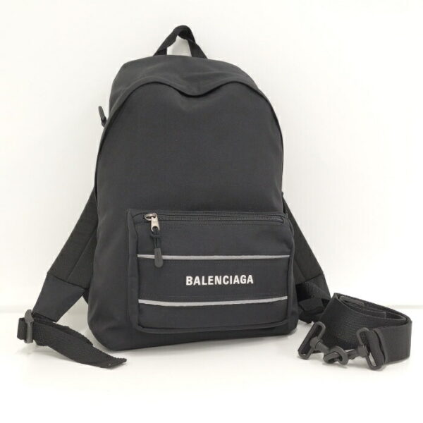 2010201259100002 1 Balenciaga Nylon Rucksack Black