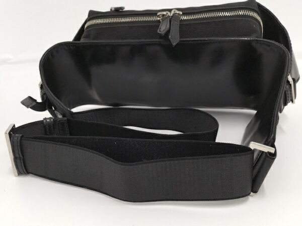 2010203258800004 7 Balenciaga Leather Canvas Waist Pouch Black