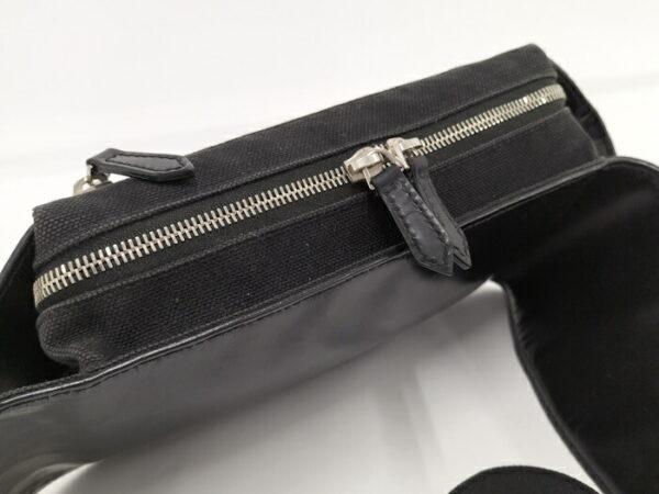 2010203258800004 8 Balenciaga Leather Canvas Waist Pouch Black