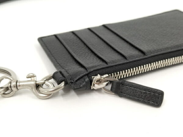 2010204257700001 5 Balenciaga Leather Coin Case Card Case with Strap Black