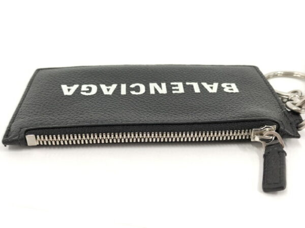 2010204257700001 7 Balenciaga Leather Coin Case Card Case Black