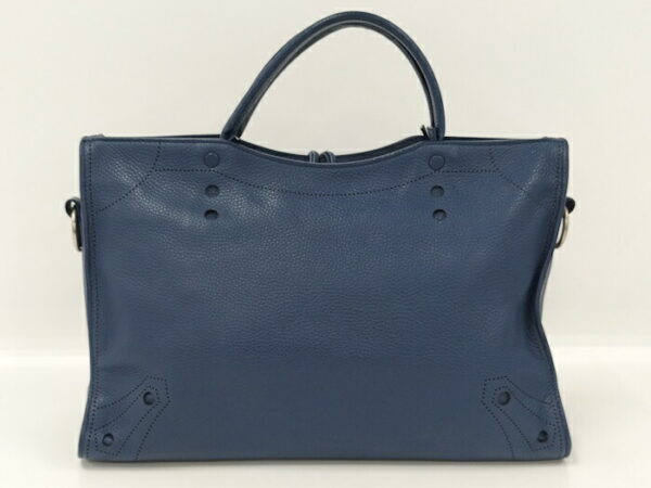 2010211252000081 2 Balenciaga Blackout City Leather Handbag Blue