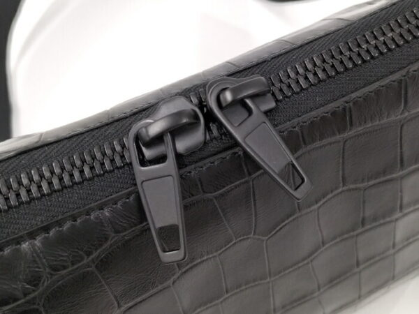 2010211252000094 7 Balenciaga Croco Embossed Leather Shoulder Bag Black