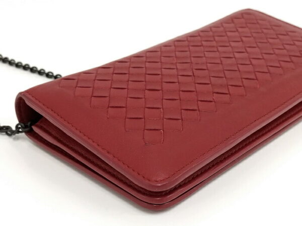 2010309251300044 4 Bottega Veneta Chain Wallet Leather Red