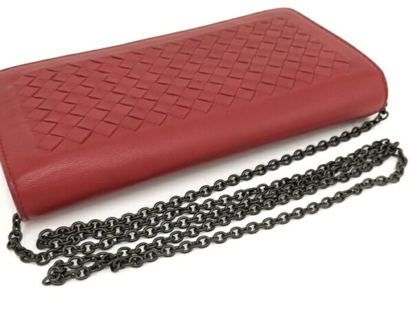 2010309251300044 5 Bottega Veneta Chain Wallet Leather Red