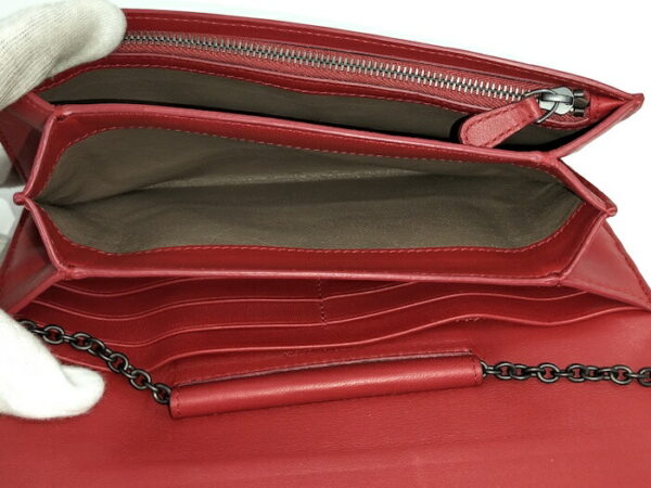 2010309251300044 8 Bottega Veneta Chain Wallet Leather Red