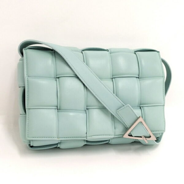 2010309252000124 1 Bottega Veneta Budd Cassette Shoulder Bag Leather Light Blue