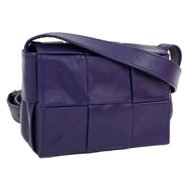 2010309252000140 1 Bottega Veneta Cassette Shoulder Bag Leather Purple