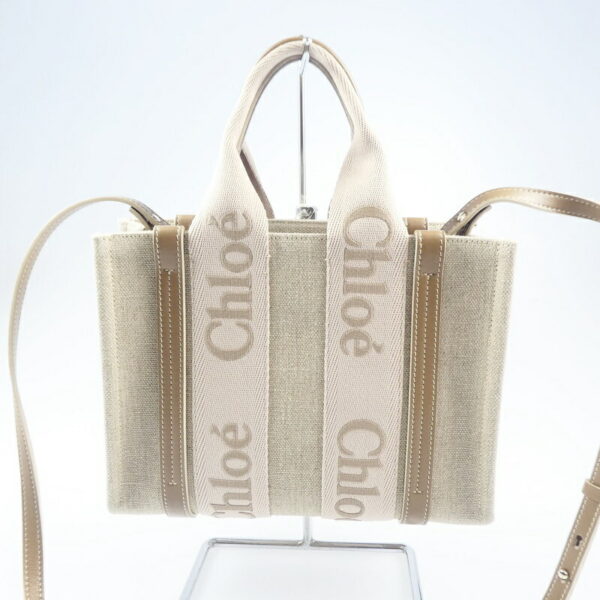 20175400033623 3 Chloe Woody Linen Small Tote Bag Blushy Beige