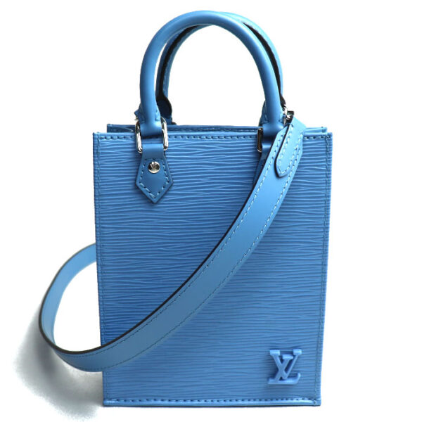 2023 1987 1 Louis Vuitton Petite Sac Plat 2Way Shoulder Bag Epi Blue