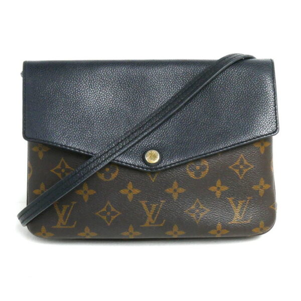 2024 370 2 1 Louis Vuitton Twice Shoulder Bag Monogram Brown Black