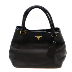 21 2484 1 Prada Handbag Tote Bag Shoulder Bag 2WAY Leather Nero Black