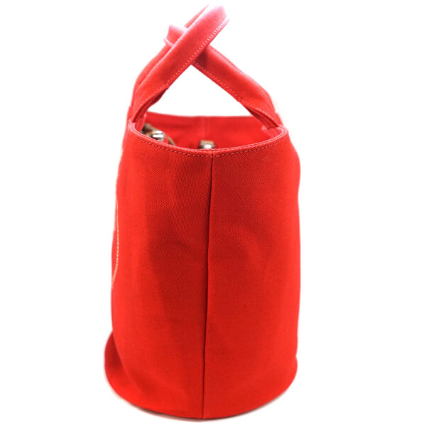 21 349 3 Prada Kanapa Tote Bag 2WAY Shoulder Strap Canvas Red Bucket Type