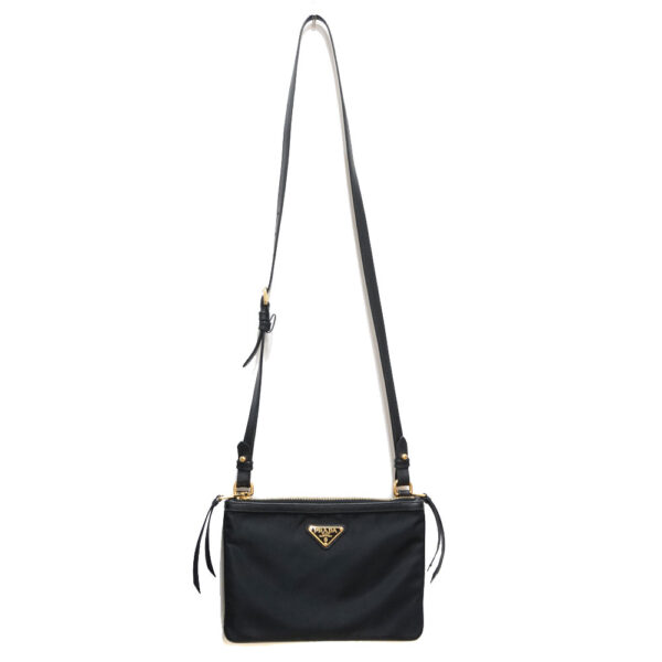 21 3746 15 Prada Shoulder Bag Mini Pochette Crossbody Black Nylon Leather