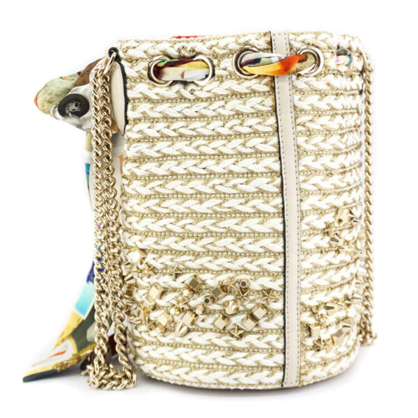 21 4079 04 Christian Louboutin Marie Jane Bucket Bag White