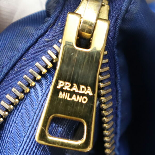 21 4496 14 Prada Handbag Nylon Leather Blue