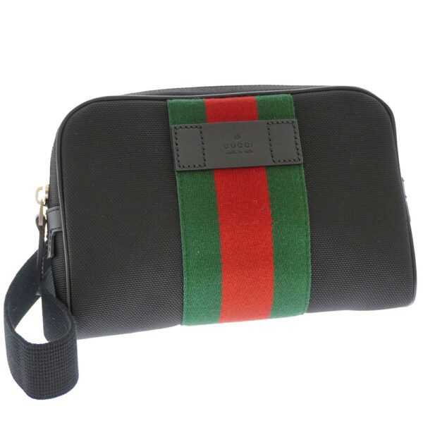 21 5017 Gucci Body Bag Belt Bag Sherry Line Canvas Black Green Red